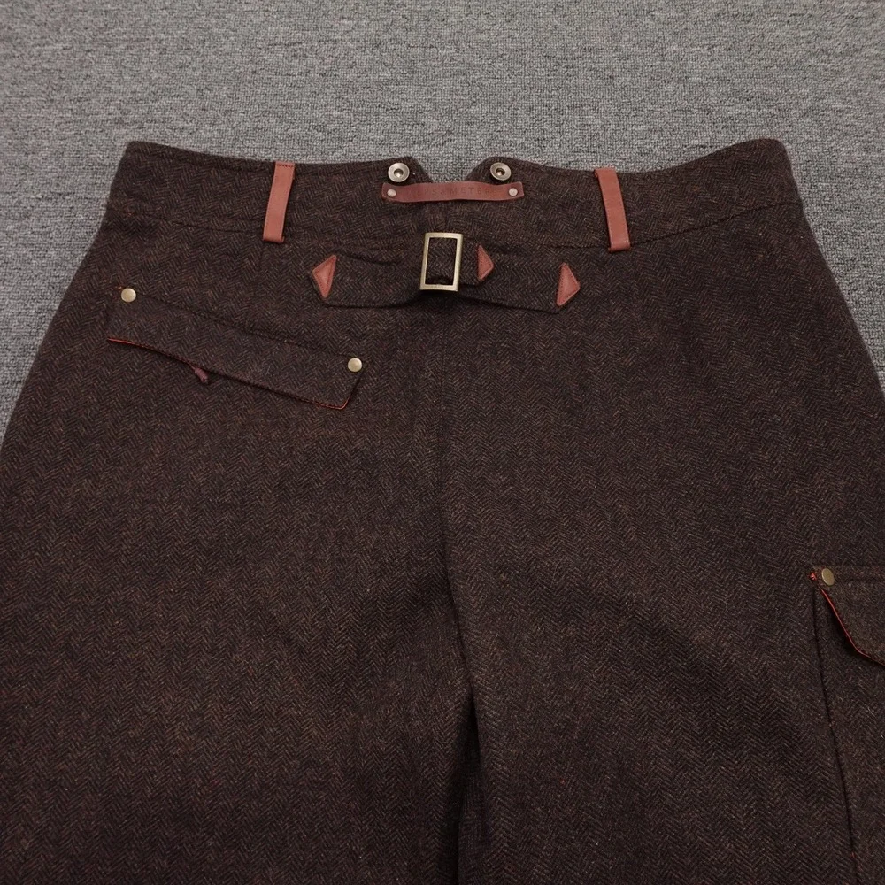 Alps & Meters Snow Pants Mens Large Brown Alpine Winter Trouser Wool Ski